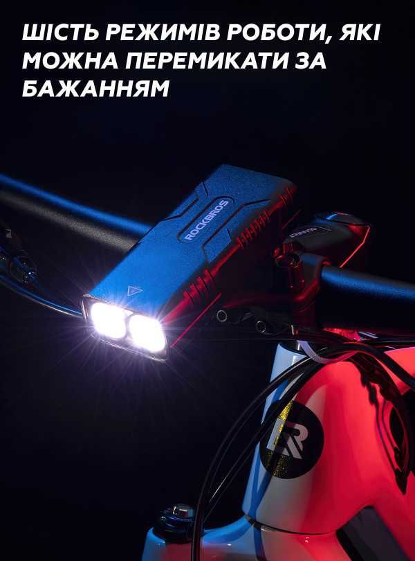 АКЦИЯ! ROCKBROS Фара-аккумулятор на велосипед с повербанком BC29-850