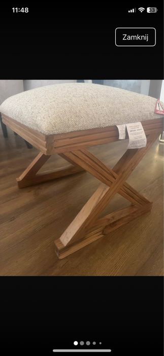 Pufki krzeselka nowe drewniane