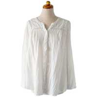 Biała koszula damska BPC długi rękaw ażurowe wstawki angelcore boho