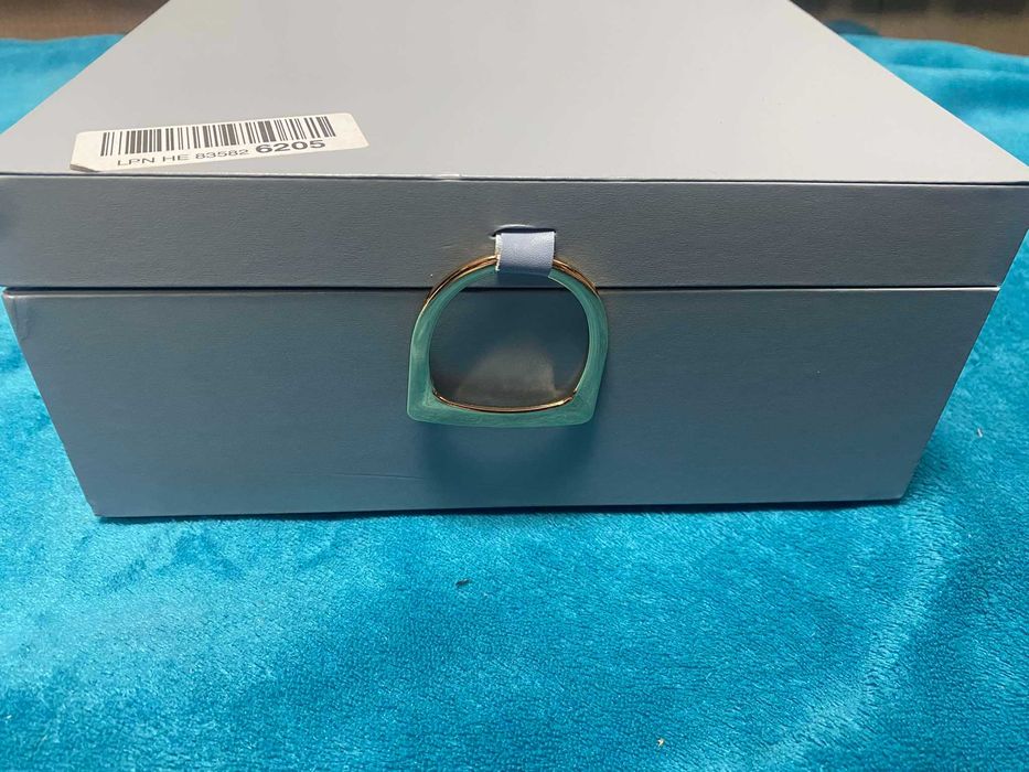 SONGMICS Szkatułka na biżuterię, 2-poziomowa, szara