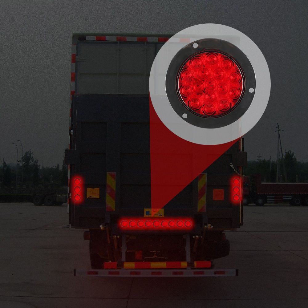Kit de duas luzes de reboque Camião vermelhas 16 leds circular NOVO