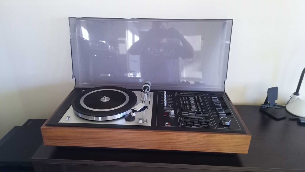 Gramofon Unitra Fonica srebrny, czarny stan bdb