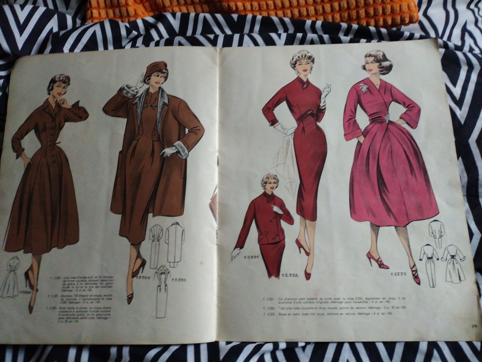 Gazeta moda francuska Francine 1958 rok