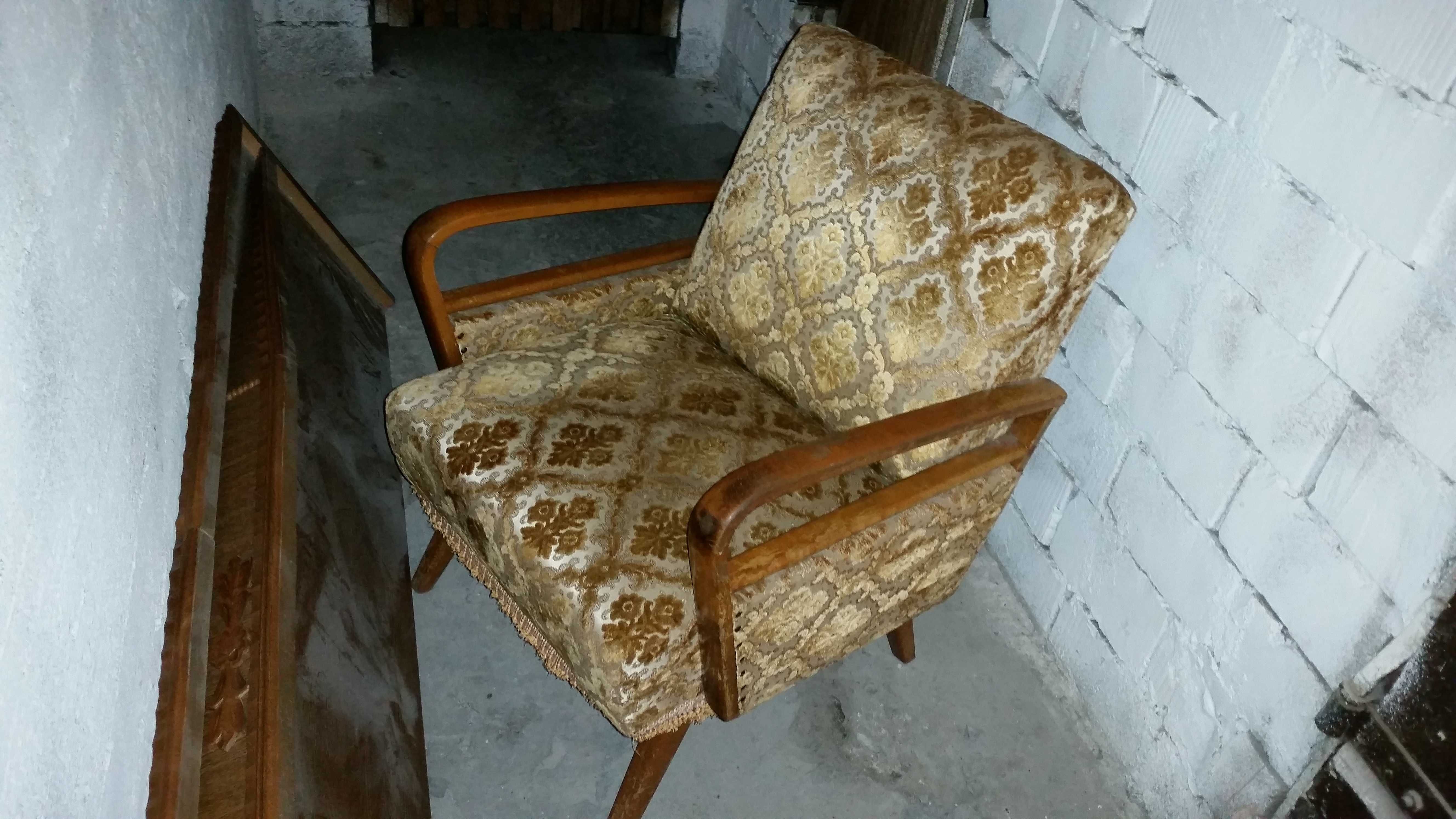 Fotel z oparciem prl niemiecki Retro Vintage Art Deco