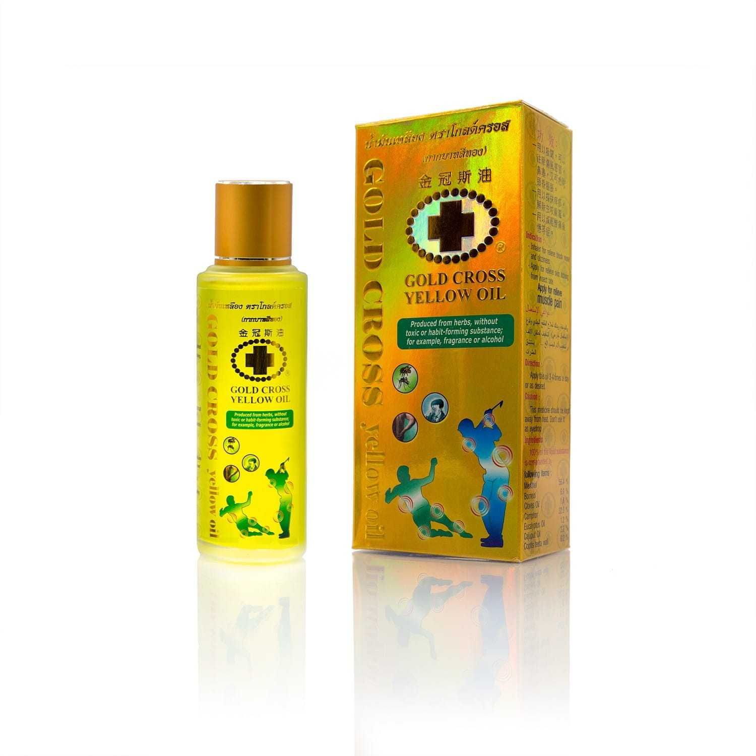 Olejek Gold Cross Yellowe-50ml -na bóle, przeziębienie,do masażu
