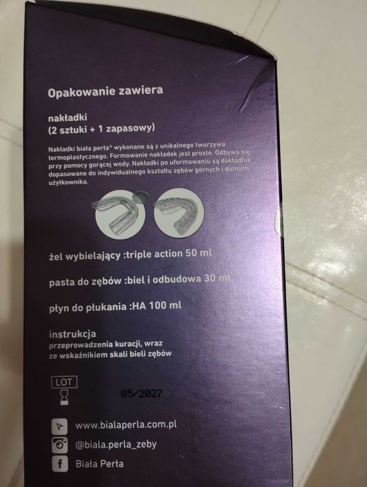 BIAŁA PERŁA TRIPLE ACTION system wybielający zęby żel + płyn + pasta