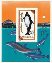 Mongolia 1990 cena 4,40 zł kat.5€ - delfin