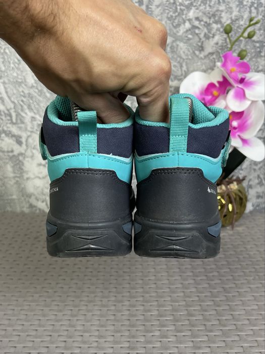 Quechua waterproof ботинки 34 размер детские трекинговые синие