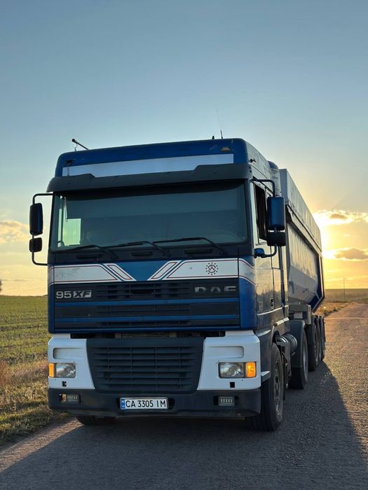 Daf xf 95 380 , полуприцеп самосвал, комплект