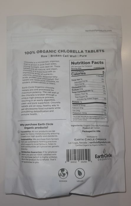 Earth Circle ORGANICS Chlorella 100% Organic