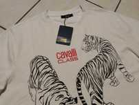 CAVALLI - NOWA! z LOGO i Metkami Koszulka Męska rozmiar M