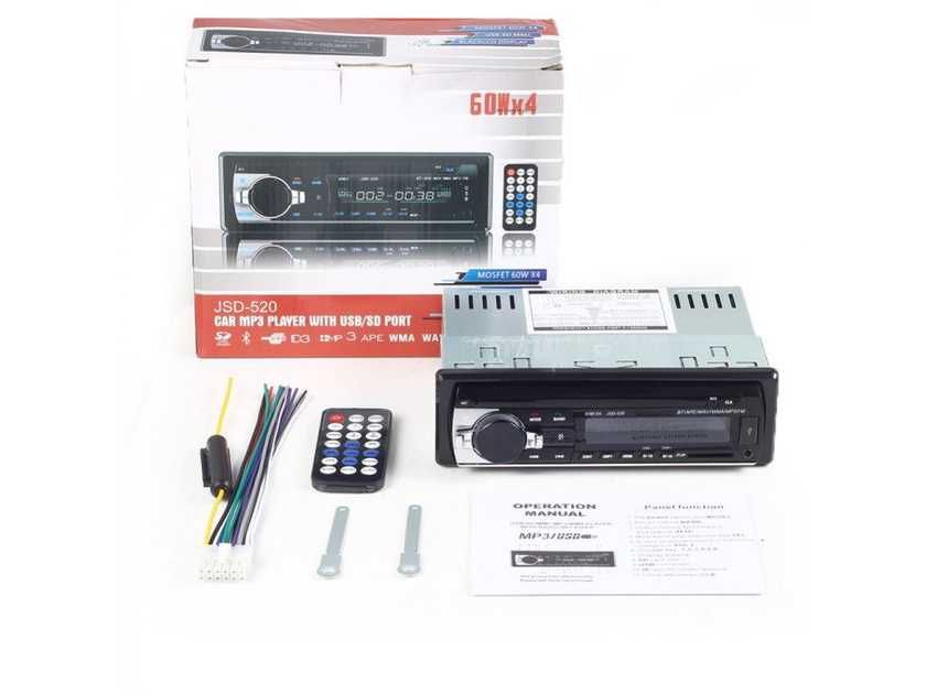 Автомагнітола з чистим звуком JSD-520BT, Bluetooth автомагнітола 1DIN