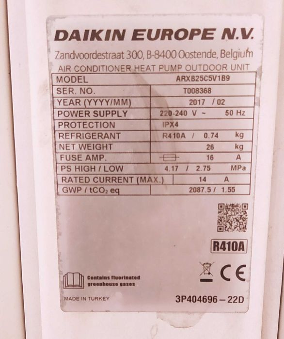 Klimatyzacja DAIKIN EUROPE N.V Klimatyzator Jednostka zewnętrzna