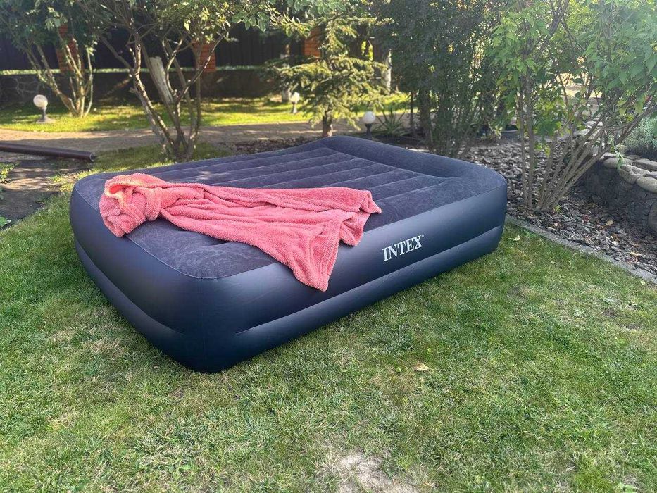 ℹ️ Надувная двухспальная кровать + насос. Матрас Ліжко Ламзак чорний