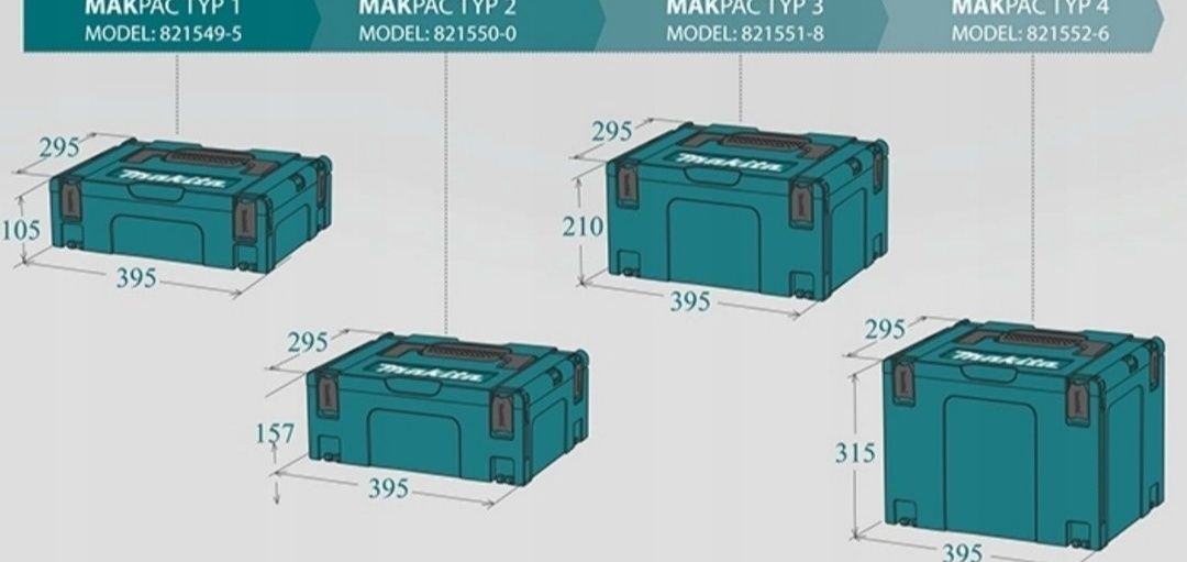 Makita, walizka makpac typ 4 systainer, 395 x 295 x 315 mm
