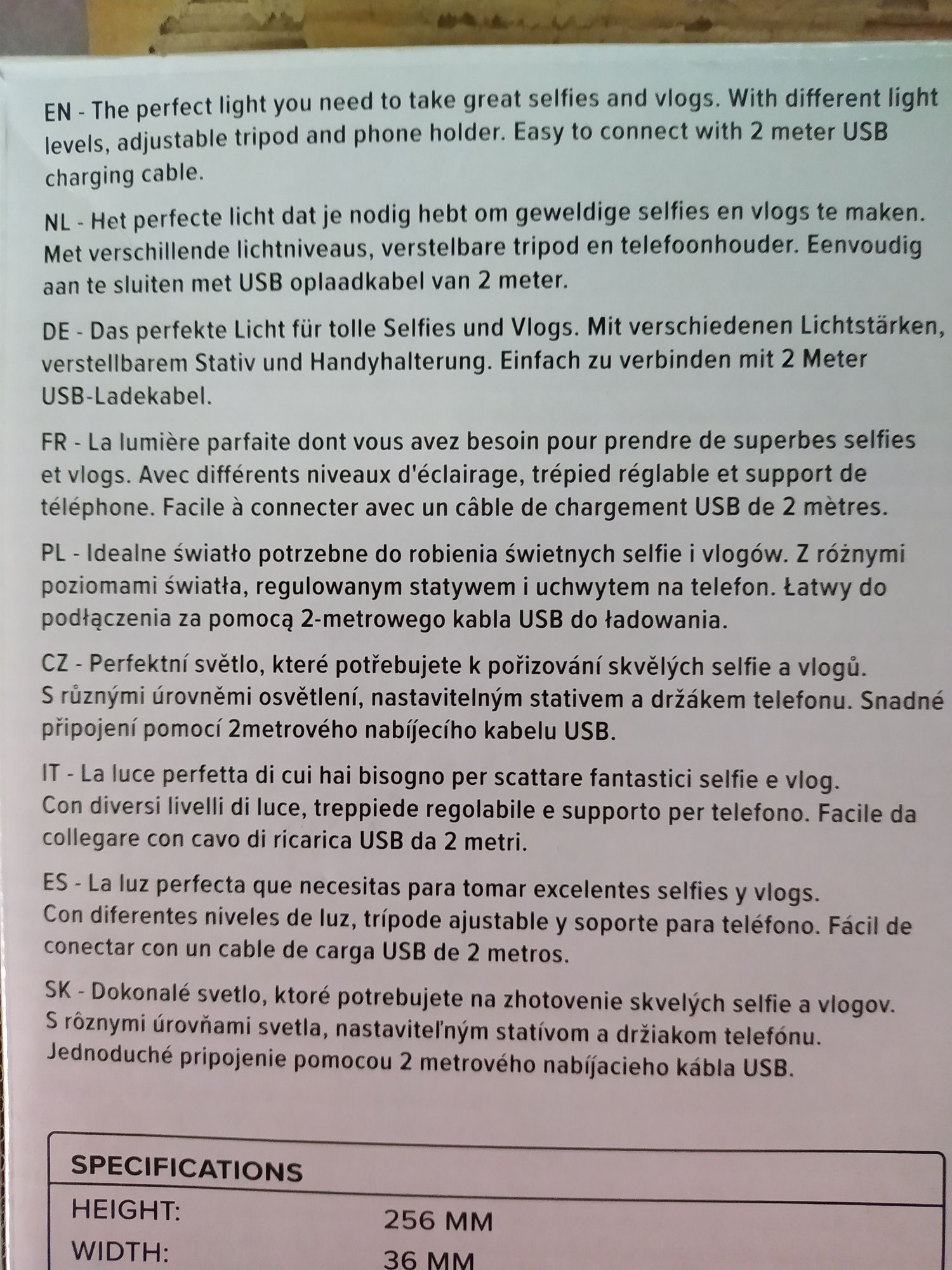 Lampa do robienia zdjęć (Selfie)