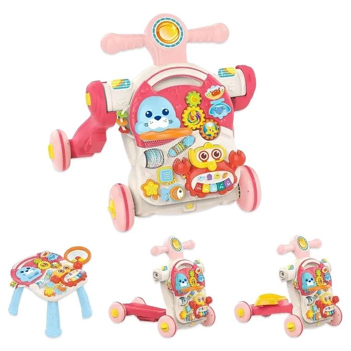 Ходунки-каталка Multifunction Walker HE 0827 4 в 1 + іграшка підвіска