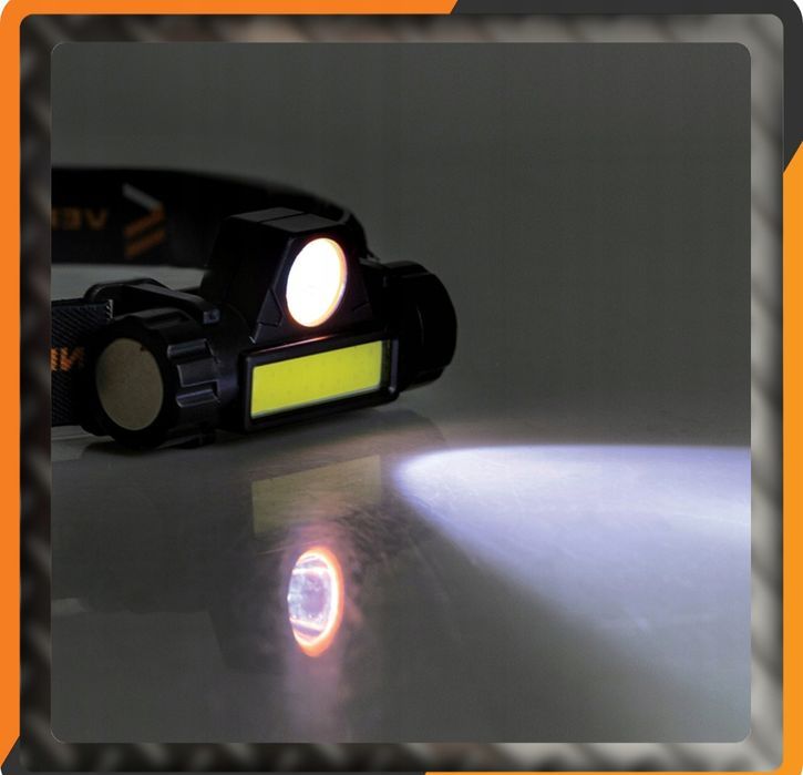 Nowa czarna latarka czołowa z magnesem