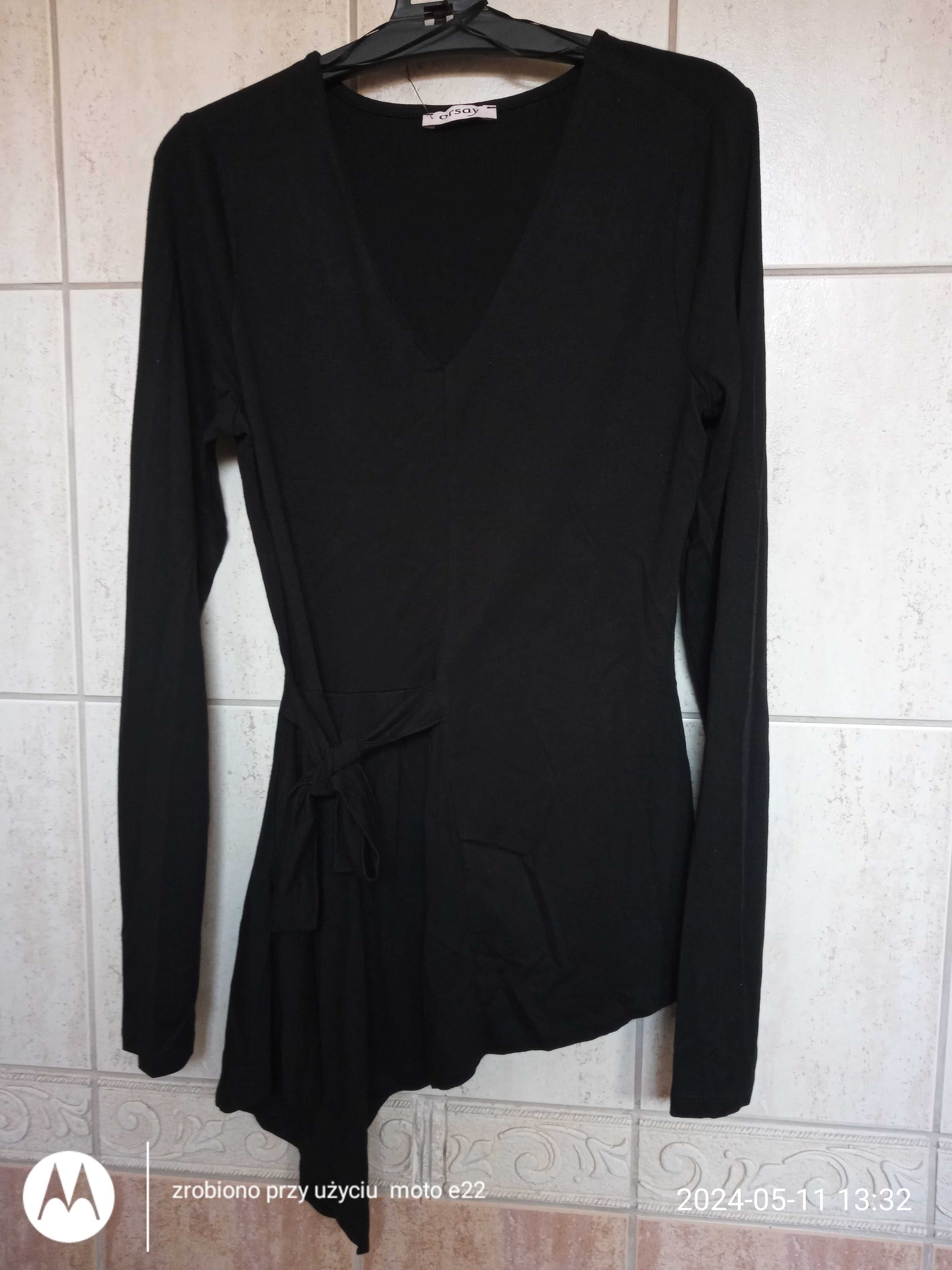 Orsay czarna bluzka biznesowa 36 S wiązana kokarda