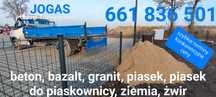 Piasek, piasek do piaskownicy, żwir, pospółka, transport