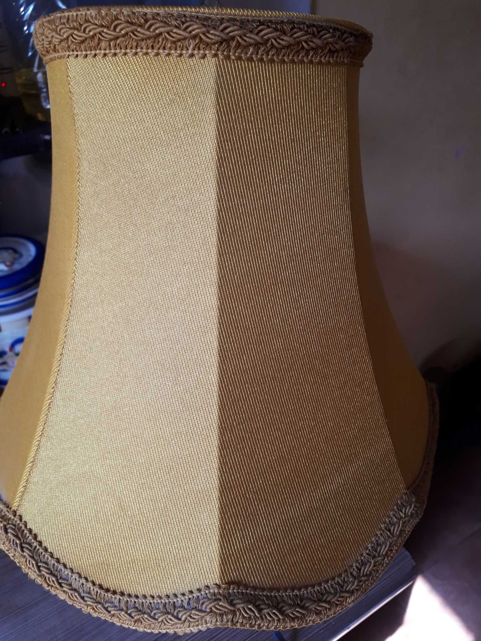 stara stylowa mosiężna lampka z abażurem - vintage