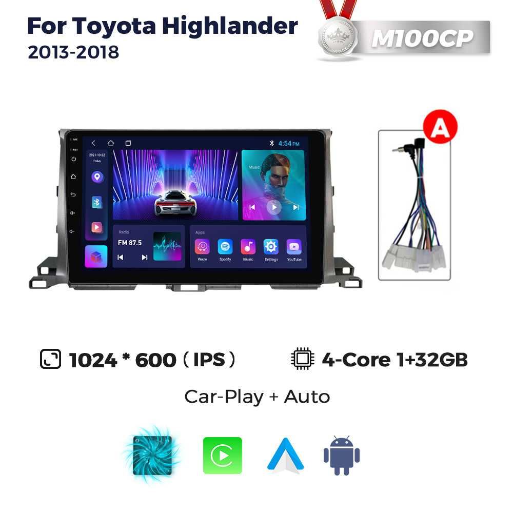 Штатна магнітола Toyota Highlander Android GPS навігація Хайлендер