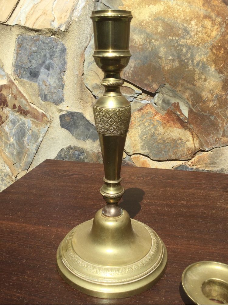 Castiçal Bronze Judaico Séc XX (início) 26 cm