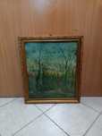 Reprodukcja w starej ramie H. Rousseau The Walk in the Forest