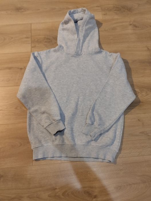 Szara bluza z kapturem 146/152 bawełna 75%