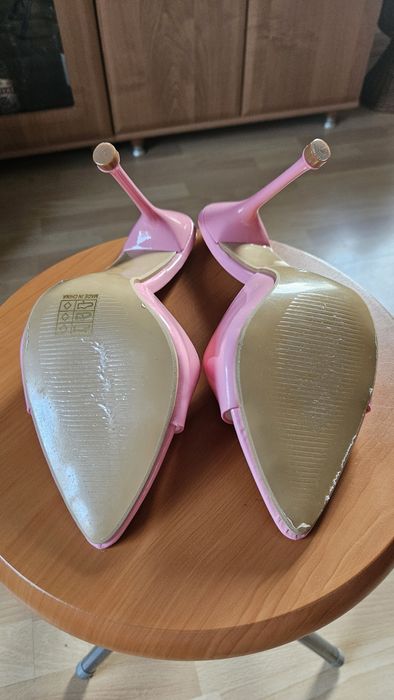 Sexy klapki na szpilce nr 40 różowe - nowe