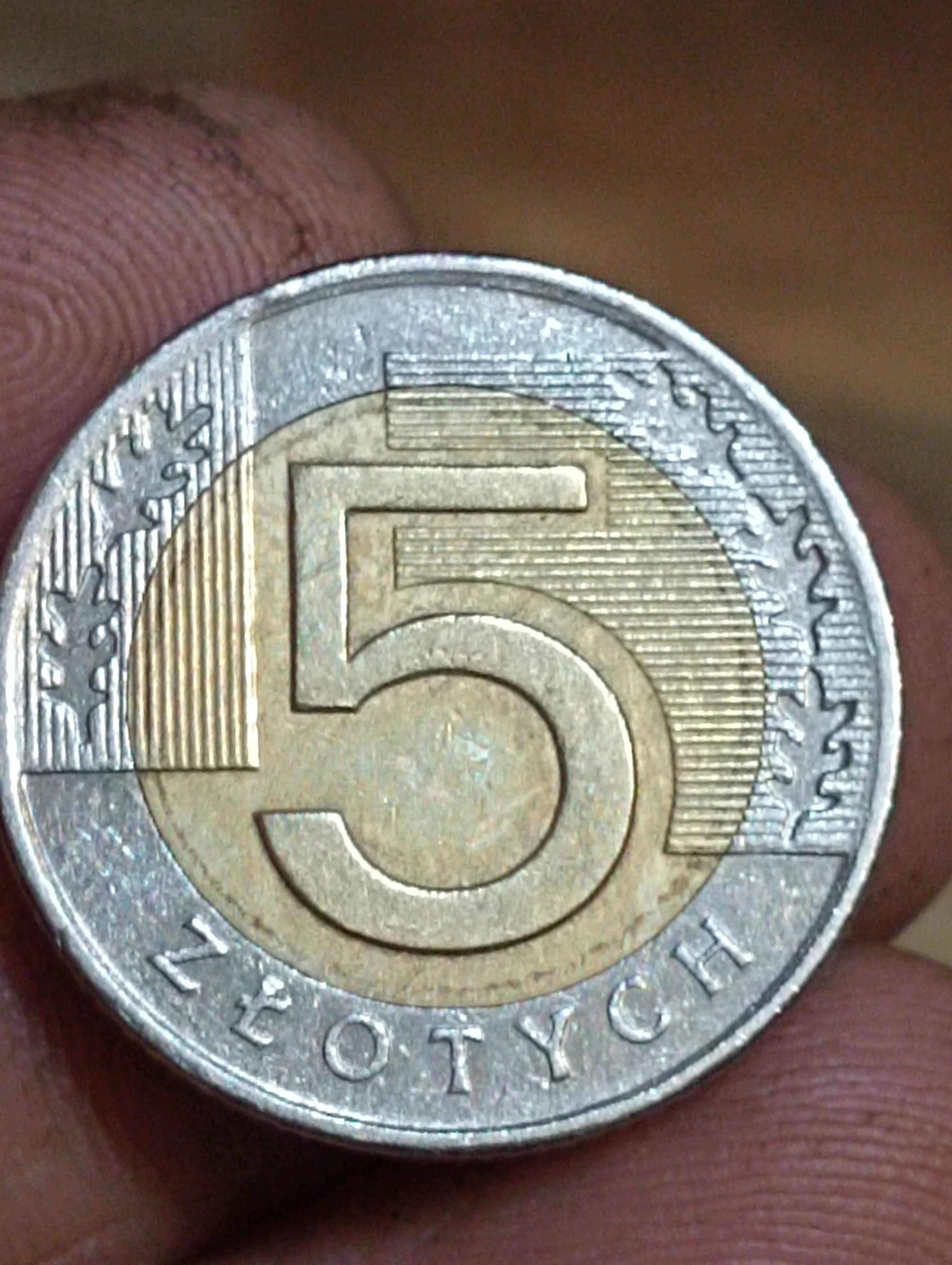 Sprzedam monetę 5 zloty 1994 r przesunięty rdzeń