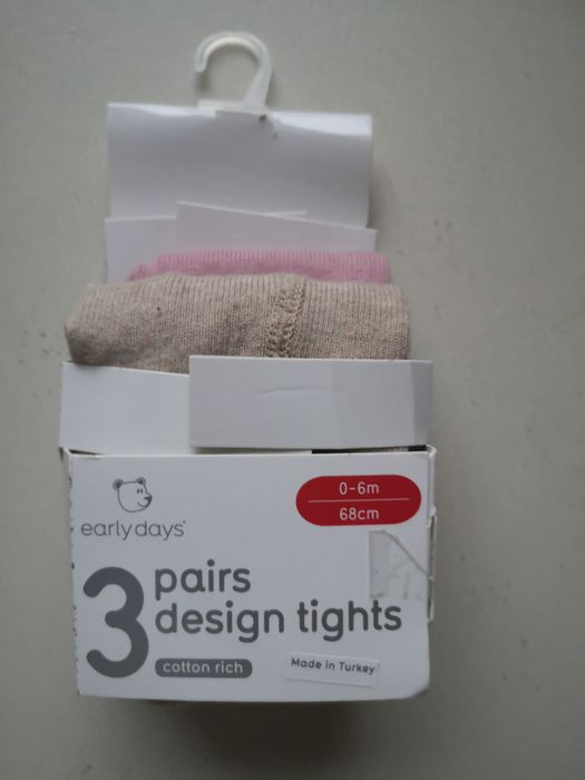 Rajstopy niemowlęce 2pak Primark 62-68cm /3-6m