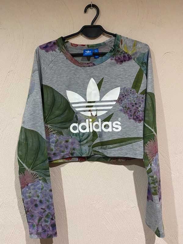 Koszulka krótka bluza Adidas S liście kwiaty oryginał