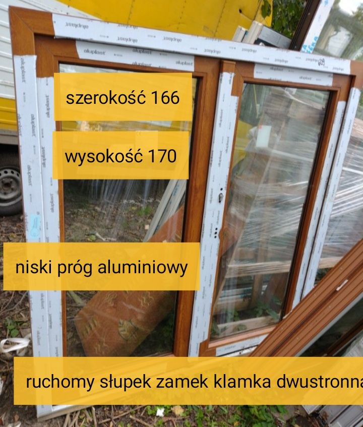 Okno drzwi 105x176 złoty dąb NOWE Tanio