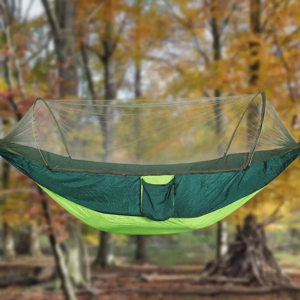 Туристичний гамак із москітною сіткою UKC Hammock Net зелений