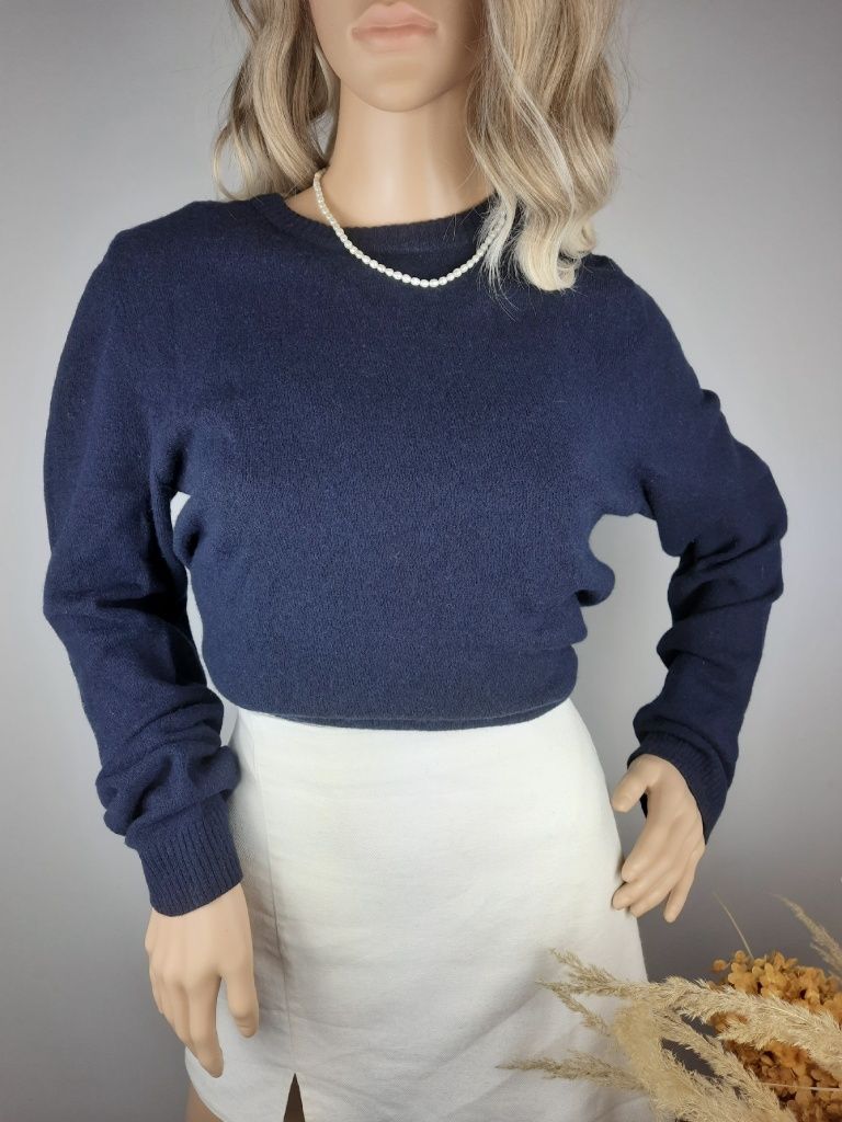 Wełniany sweter H&M premium sweterek ciepły dzianinowa bluza kardigan
