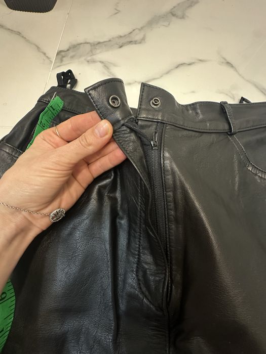 Шкіряна спідниця міді М-л натуральна шкіра