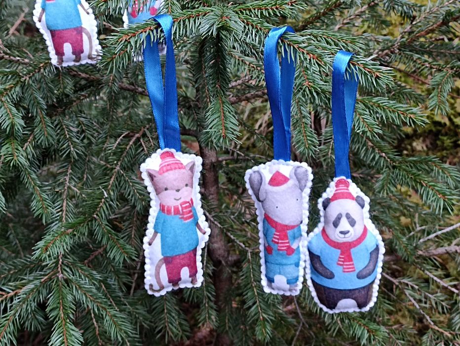 Тварина набір з фетру декор єнот заєць собака зима свято