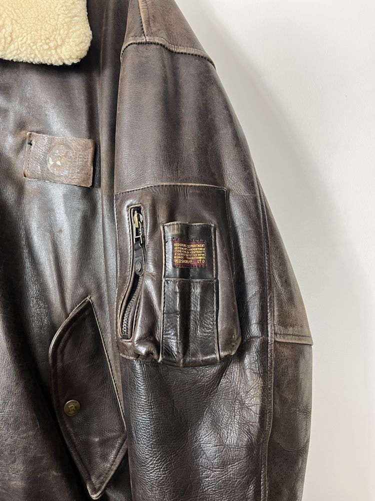 Vintage skórzana kurtka bomberka aviator Redskins