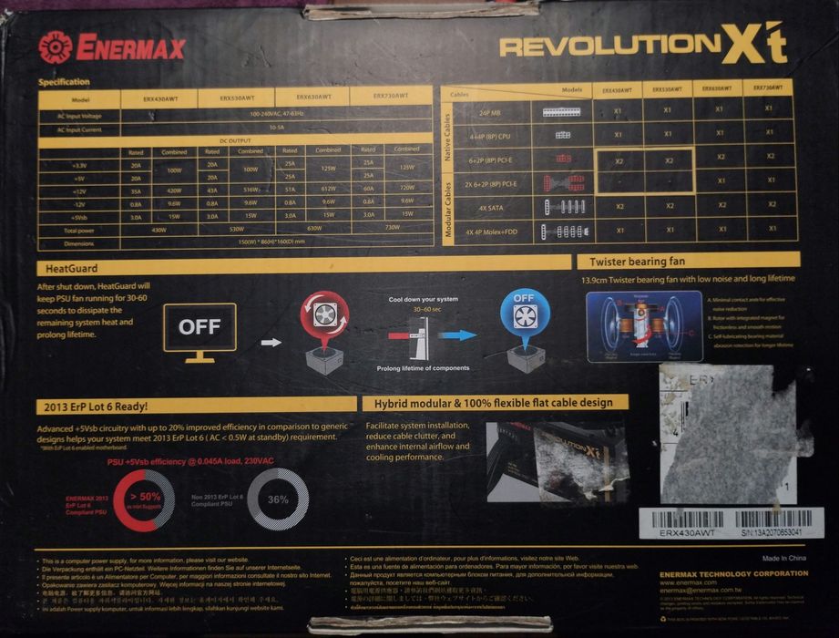 Zasilacz modułowy Gold 430W do RTX 2070 Noctua