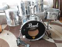 Pearl Export perkusja bębny srebrne
