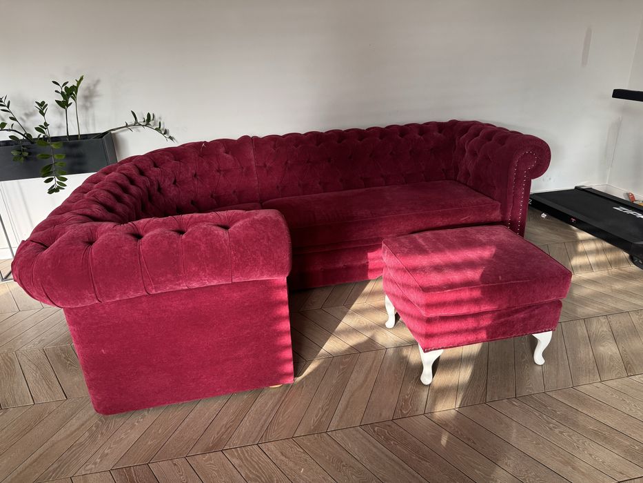 Naroznik Chesterfield z funkcja spania