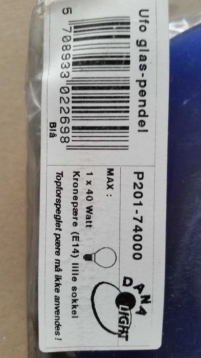 Светильник НЛО плафон синий