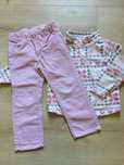 Spodnie sztruksy logowane HM i polar Girl2girl r. 98