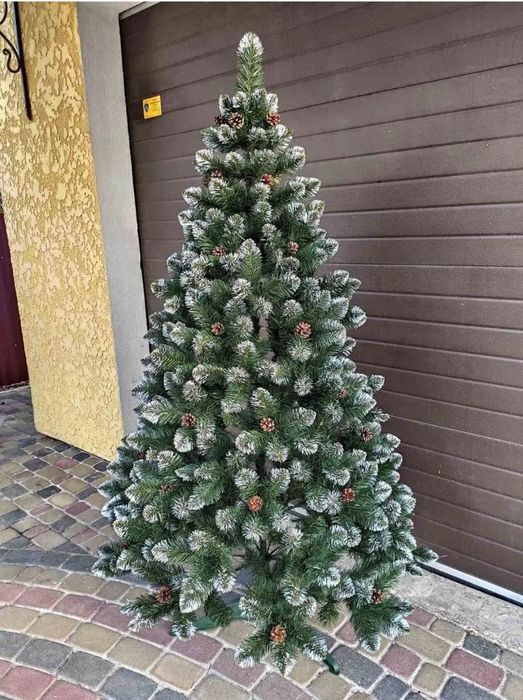 Ялинка "ЕЛІТНА" штучна з золотими шишками та перлинами. 1.8 метра