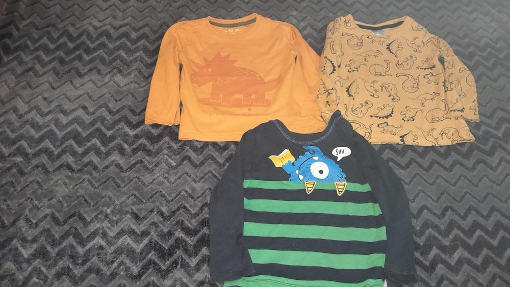 Bluzki z długim rękawem dla chłopca 3sztuki rozmiar 92 pepco