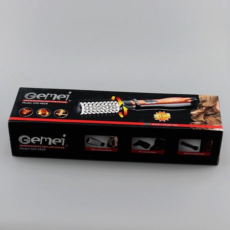 Фен-щётка для укладки волос Gemei GM-4828 вращающийся воздушный стайле