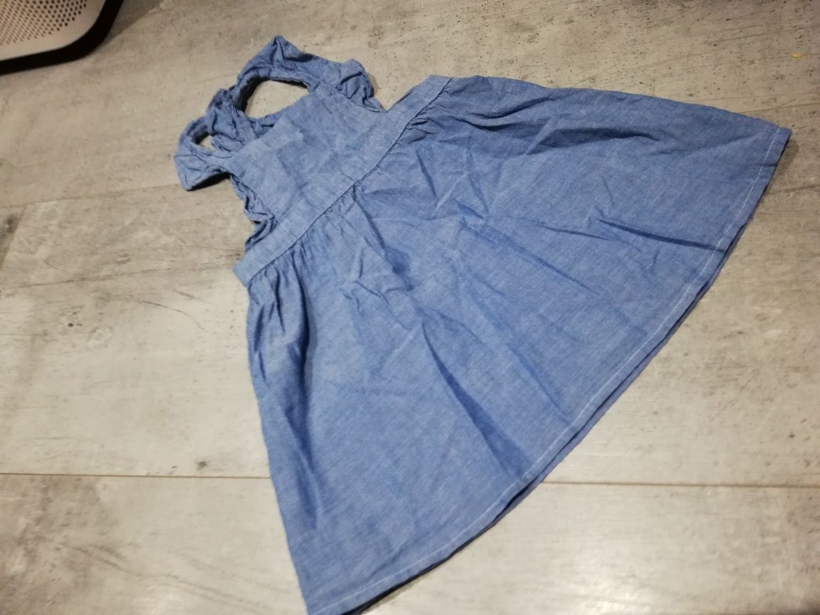 Jeansowy fartuszek rozmiar 74 H&M spódnica na szelkach