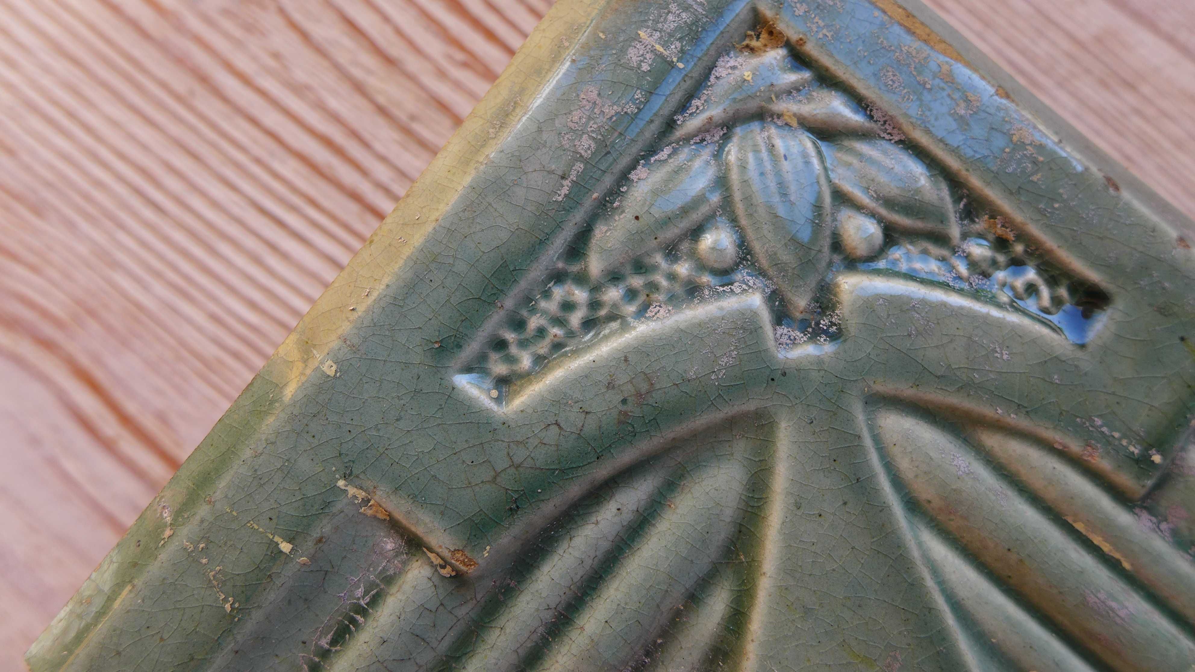 Fragment kafel piecowy kafelek Jugendstil Art Deco Art Nouveau 1900r.
