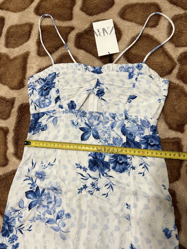 Сукня Zara XS в квітковий принт, сарафан, плаття